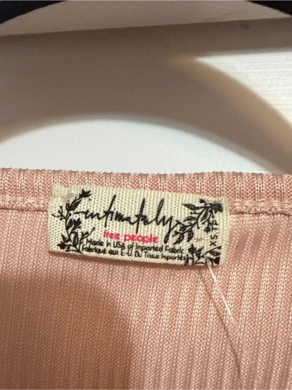 NWT. Free People Charli Ribbed V-Neck Bell Sleeve Bodysuit - Blush
